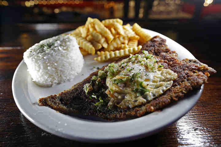 The Silpanco dish at Andes Bar & Grill on S. Fourth St in Columbus.  The bar features South American cuisine and cocktails from the Andes region.     (Kyle Robertson / The Columbus Dispatch)